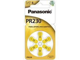 Bateria para Aparelho Auditivo 230 Panasonic - Zinc Air PR-230H 6 Unidades