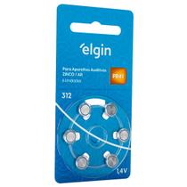 Bateria Para Aparelho Auditivo Ar 312 - Pr41 Elgin 06 Unidades - Pç / 6