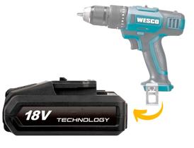 Bateria Para Parafusadeira Ws9894 18v 2,0ah - Wesco Bateria Para Parafusadeira Ws9894 18v 2,0ah - Wesco