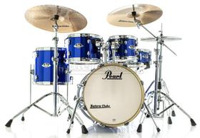 Bateria Pearl Export EXX Jazz Mahogany High Voltage Blue 18,10,12,14 e 13x5 com Ferragens