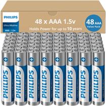 Bateria PHILIPS AAA 48, pacote de 1,5 V, ultra alcalina, de longa duração