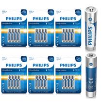 Bateria Philips AAA de 1,5 V alcalina, pacote com 24 unidades, de longa duração