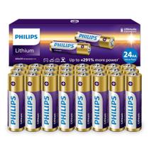Bateria Philips Lithium AA 1.5V L91 - Pacote com 24 Unidades (Não Recarregável)