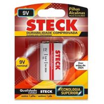 Bateria Pilha Alcalina Steck 9 Volts Aparelhos Eletrônicos Câmeras Brinquedos Lanternas Durabilidade Bateria Pilha Alcalina Steck 9 Volts Aparelhos Eletrônicos Câmeras Brinquedos Lanternas Durabilidade