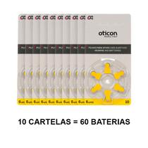 Bateria pilha auditiva 10 oticon - 10 cartelas (60 baterias)