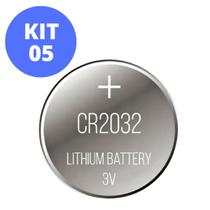 Bateria Pilha Moeda CR2032 3V Lithium Cartela com 5 Peças