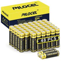 Bateria PILOCEL AAA de 1,5 V alcalina LR03, pacote com 48 unidades, 10 anos de vida