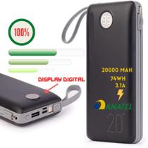 Bateria Portátil 20000mah Power Bank Ios Tipo-C Micro V8 Usb 2 Usb 3.1A - a'gold