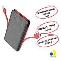 Bateria Portátil Carregador Reserva de Viagem 20.000mAh