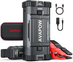 Bateria Portátil Jump Starter AVAPOW 4000A - 12V 10L para Carros e Caminhões a Diesel