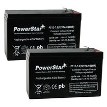 Bateria PowerStar PS12-7 12V 7Ah SLA Pacote com 2 Bateria PowerStar PS12-7 12V 7Ah SLA Pacote com 2