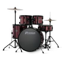 Bateria Premium DX422 WR Vinho 22/16/14/10/12 C/ Ferragens, Prato, Banco e Pedal Bateria Premium DX422 WR Vinho 22/16/14/10/12 C/ Ferragens, Prato, Banco e Pedal