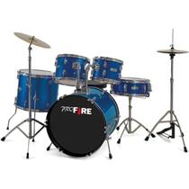 Bateria pro fire bumbo 20 azul ferragem cromada