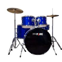 Bateria Pro Fire Profire Bumbo 20 Azul C/ Ferragens Cromada