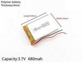 Bateria Rastreador 3,7v 680mah 4mm X 34mm X 50mm Bateria Rastreador 3,7v 680mah 4mm X 34mm X 50mm