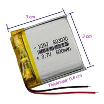 Bateria Rastreador 603030 600mah 3,7v Nova Bateria Rastreador 603030 600mah 3,7v Nova