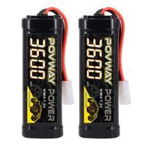 Bateria RC POVWAY 7,2 V 3600 mAh NiMH com conector Tmiya - pacote com 2