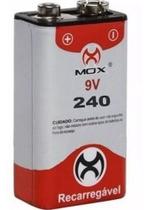 Bateria Recarregável 9v 240mah Alta Qualidade Mox Original