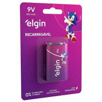 Bateria recarregavel 9v 250mah elgin blister 1 unidade