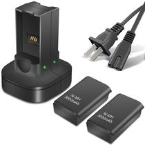 Bateria recarregável com estação de carregamento dupla para Xbox 360
