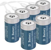 Bateria Recarregável D TOPUSSE 7500mWh com Cabo USB Pacote com 6 Unidades Bateria Recarregável D TOPUSSE 7500mWh com Cabo USB Pacote com 6 Unidades