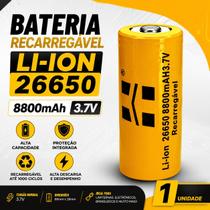 Bateria Recarregável LiIon 26650 8800mAh 3.7V Alta Capacidade 1 Unidade Bateria Recarregável LiIon 26650 8800mAh 3.7V Alta Capacidade 1 Unidade