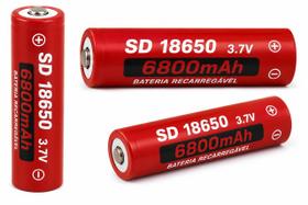 BATERIA RECARREGAVEL PARA LANTERNA TATICA SD 18650 3.7V 6800mAH