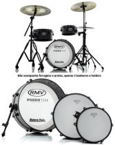 Bateria RMV FiberTech Trip Opus Black Super Compacta c/ 3 Tambores guarde tudo no bumbo (Exclusiva)