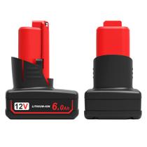 Bateria Rocivic M12 6.0Ah 12V, pacote com 2 unidades para ferramentas Milwaukee