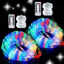 Bateria Rope Lights JMEXSUSS 200LED 20m 8 modos à prova d'água Bateria Rope Lights JMEXSUSS 200LED 20m 8 modos à prova d'água