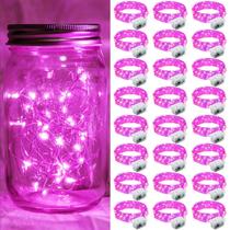 Bateria rosa String Lights chzk de 7 pés 20 LED à prova d'água, pacote com 24