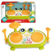 Bateria Sapo Musical Baby Land Brinquedo Infantil Luzes Som