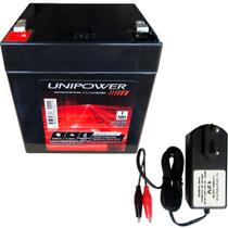 Bateria Selada Recarregável Vrla 12v 5ah Up1250 + Carregador 800mah Unipower