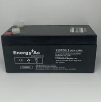 Bateria selada vrla 12v 3,3ah para no break, alarme , automação, relogio de ponto - EnergyAc