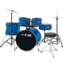 Bateria Spanking Pro Fire Azul Completa Bumbo 22