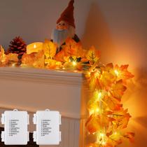 Bateria String Light Luditek, pacote com 2 baterias Maple Leaf de 4,5 m e 80 LED Bateria String Light Luditek, pacote com 2 baterias Maple Leaf de 4,5 m e 80 LED