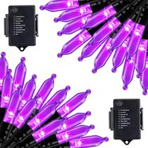 Bateria String Lights Brightown Purple 17,8 pés e 50 LED, pacote com 2 unidades Bateria String Lights Brightown Purple 17,8 pés e 50 LED, pacote com 2 unidades