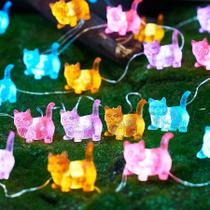 Bateria String Lights JASHIKA Cat Décor de 10 pés e 30 LED/USB Bateria String Lights JASHIKA Cat Décor de 10 pés e 30 LED/USB