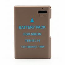 Bateria TEN-EL14 MemoryTec USB-C compatível com Nikon D3100, D3200, D3300, D3400, D3500, D5100, D5200, D5300, D5500, D5600, P7700, P7800