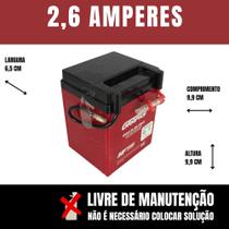 Bateria Titan 99 2,6 Amperes Selada Livre de Manutenção Moto Honda CG 125 XL 125 XLR 125