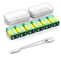 Bateria TQTHL 9V Recarregável por USB 13500mWh - Kit com 6 Unidades Bateria TQTHL 9V Recarregável por USB 13500mWh - Kit com 6 Unidades