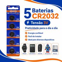 Bateria Wadfow CR2032 3V Kit 5 Peças Bateria Wadfow CR2032 3V Kit 5 Peças