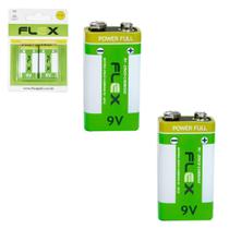 Bateria zinco carbono 9v 6f22 Flexgold com 2 pcs