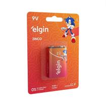 Bateria Zinco Elgin 9V Comum Cartela