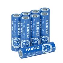 Baterias AA RUIHU, ferro de lítio, 1,5 V, 3000 mAh, pacote com 8 unidades, não recarregáveis