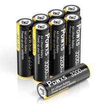 Baterias de lítio AA POWXS 3200mAh 1,5 V, pacote com 8 unidades, não recarregáveis
