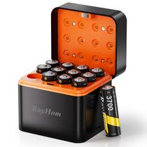 Baterias de lítio AA recarregáveis e carregador RayHom, pacote com 12