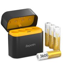 Baterias de lítio recarregáveis AA 1,5 V 3600 mWh, pacote com 4 carregadores Baterias de lítio recarregáveis AA 1,5 V 3600 mWh, pacote com 4 carregadores