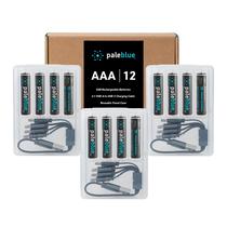 Baterias de lítio recarregáveis azul claro AAA 600mAh, pacote com 12