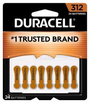 Baterias para aparelhos auditivos Duracell 312 Brown tamanho 312A, pacote com 24 Baterias para aparelhos auditivos Duracell 312 Brown tamanho 312A, pacote com 24
